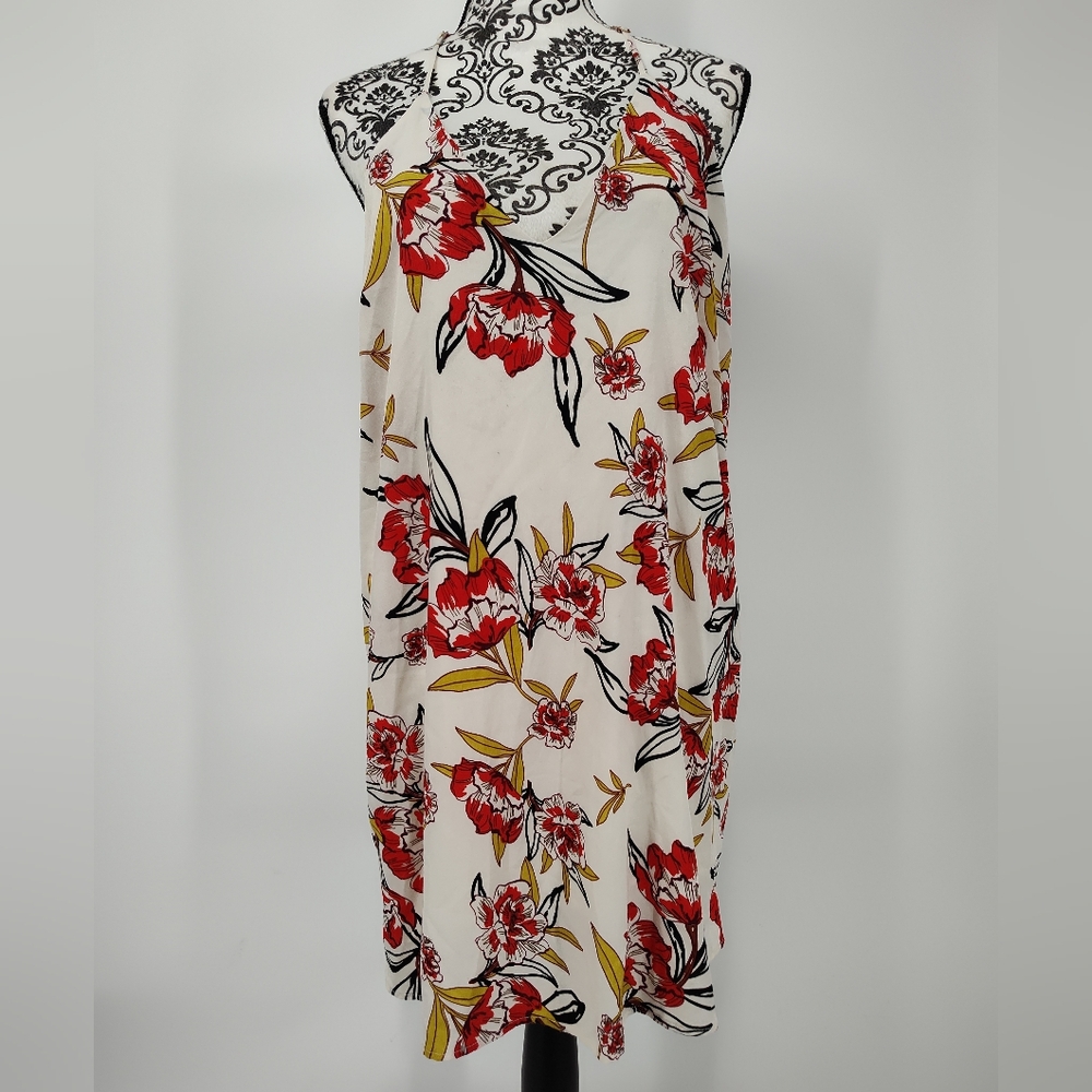 Aakaa Off White Floral Mini Slip Dress Size Women's Medium